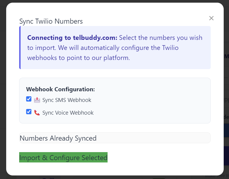 The Twilio API Key window with Token
