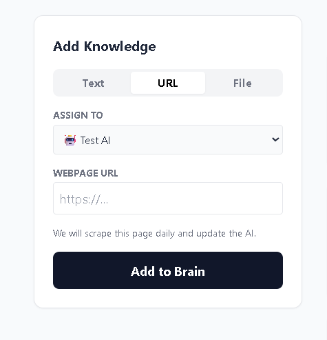 Adding content to the AI knowledge base