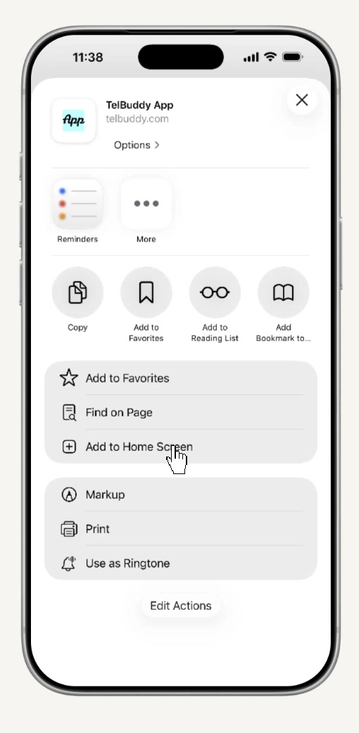 Tap Add to Home Screen